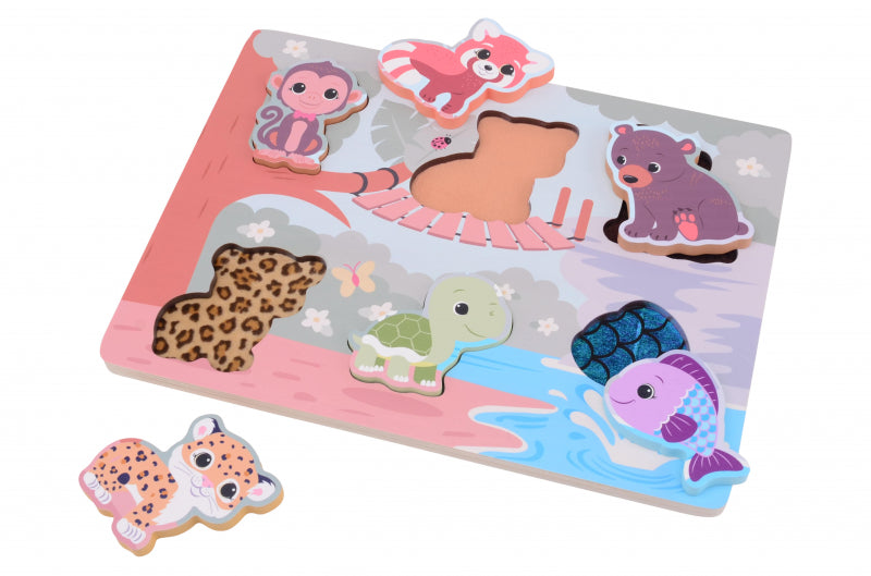Load image into Gallery viewer, Jouéco the wildies family puzzel zachte vakjes
