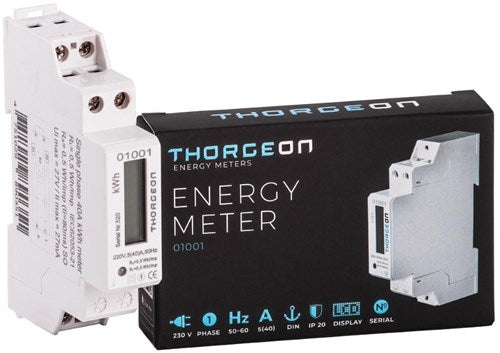 Load image into Gallery viewer, Enzo thorgeon kwh meter 1-fase digitaal 40a + puls - 4518250
