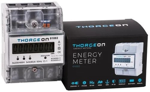 Load image into Gallery viewer, Enzo thorgeon kwh meter 3-fase digitaal transparant 80a + puls - 4518255
