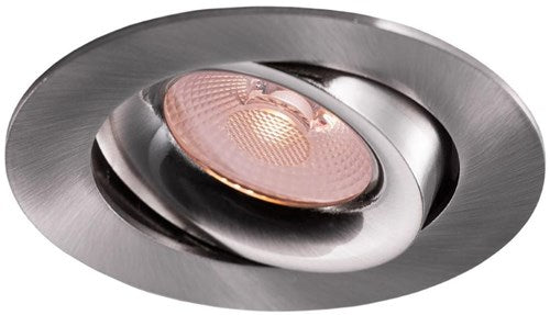Load image into Gallery viewer, Enzo thorgeon led inbouwspot 8,2w dimtowarm 96mm rond verstelbaar geschuurd staal - led4682
