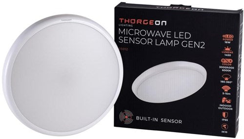 Load image into Gallery viewer, Enzo thorgeon led plafonniere 265mm wit 16w tri-white ip65 + sensor - 5017775
