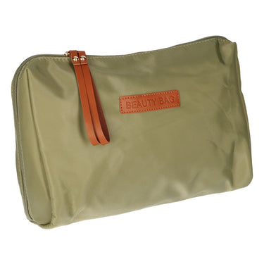 Traveller toilettas beauty bag groen bruin 30cm x 20cm