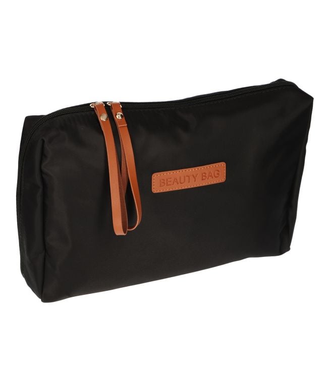 Load image into Gallery viewer, Traveller toilettas beauty bag zwart bruin 30cm x 20cm
