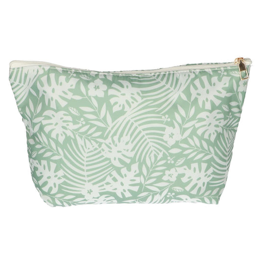 Traveller toilettas palm groen wit 30cm x 19.5cm