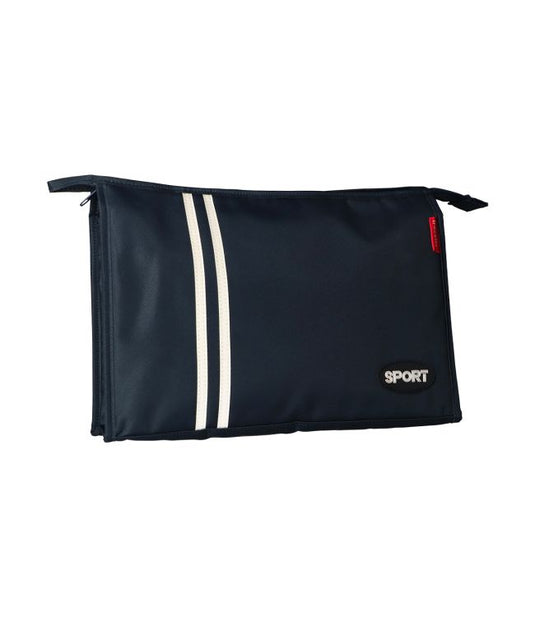 Traveller toilettas sport stripes donkerblauw 30cm x 19.5cm