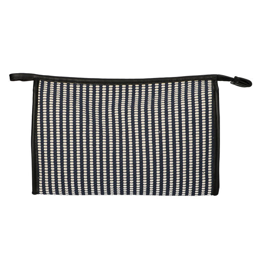 Traveller toilettas stripe blauw creme 30x20cm