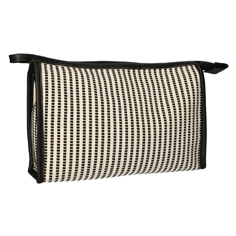 Load image into Gallery viewer, Traveller toilettas stripe zwart creme 30x20cm
