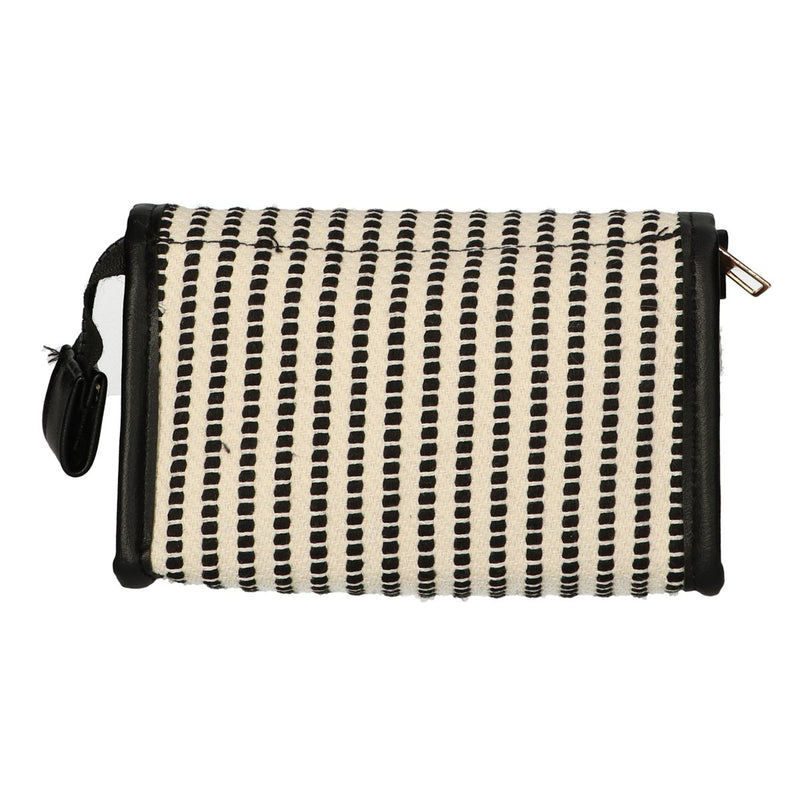 Load image into Gallery viewer, Traveller spiegeltas stripe zwart creme 16.5x11cm
