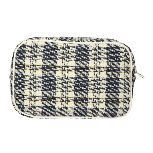 Traveller toilettas box tweed ruit 26x16cm