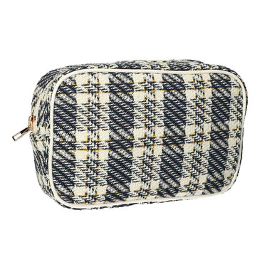 Traveller toilettas box tweed ruit 26x16cm