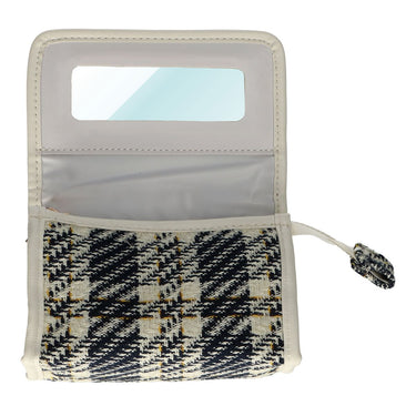 Traveller spiegeltas tweed ruit 16.5x11cm