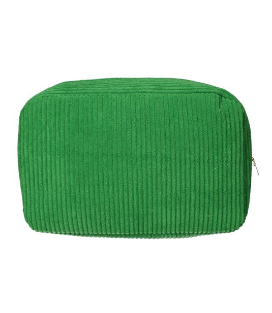 Traveller toilettas rib stof groen 28x17cm