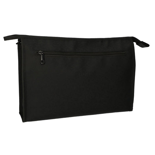 Traveller toilettas rits horizontaal zwart 35x24 cm