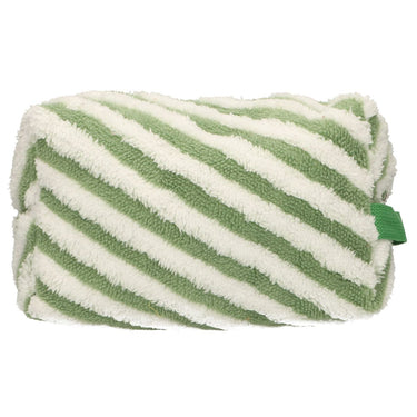 Traveller toilettas badstof stripe groen 23cm x 13cm