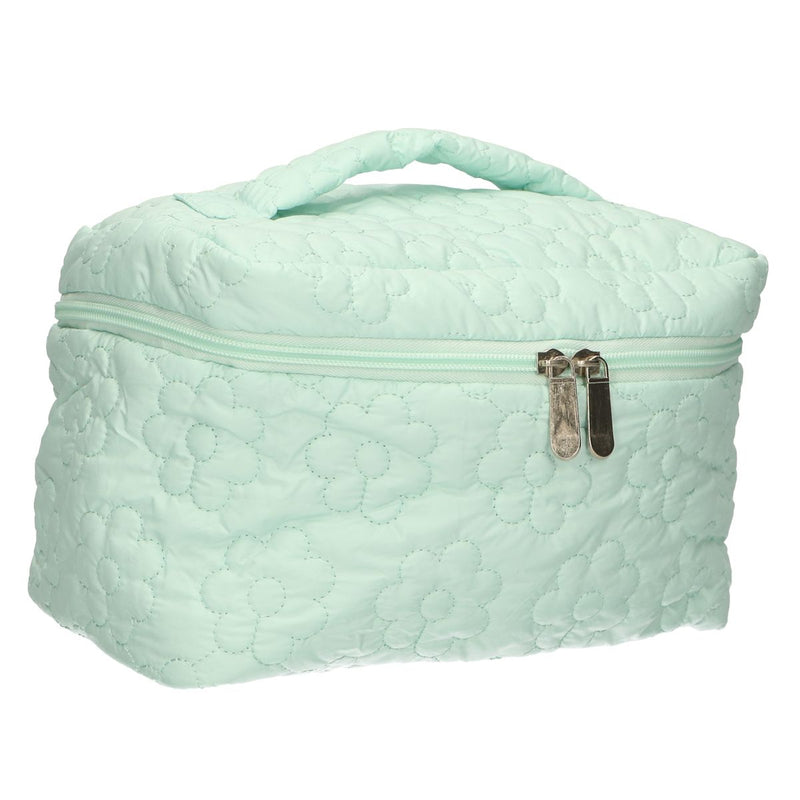 Load image into Gallery viewer, Traveller beautycase bloemen turquoise 24cm x 17cm
