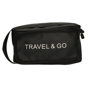 Traveller toilettas travel go zwart 15,5cm x 13,5cm