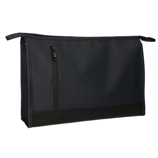 Traveller toilettas rubberen bodem donkerblauw 30cm x 19,5cm