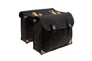 Falkx Dubbele fietstas Retro 29 liter zwart