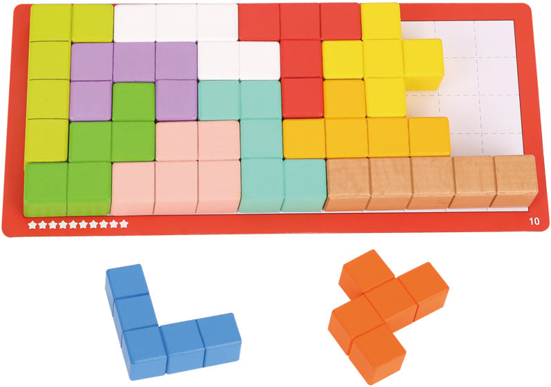Load image into Gallery viewer, Tooky toy Kubuspuzzel 10 Levels Educatief Houten Denkspel 23-delig
