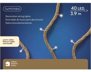 Afbeelding laden in galerijviewer, Enzo touw guirlande jute led l390cm 40lamps op trafo - 5510120
