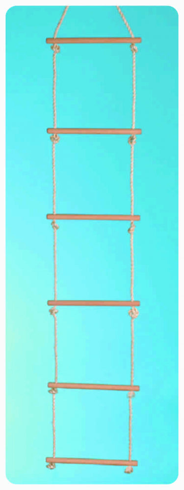 Nhf touwladder met 6 sporten (8mm 2 meter)