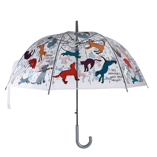 Esschert design paraplu transparant it's raining cats dogs ø83cm