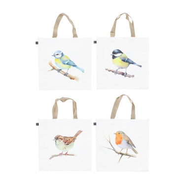 Esschert design boodschappentas aquarel vogel ass. 40x14,5x40cm pp