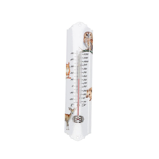 Esschert design thermometer aquarel bosdieren 6,3x1,0x29,5 cm ijzer