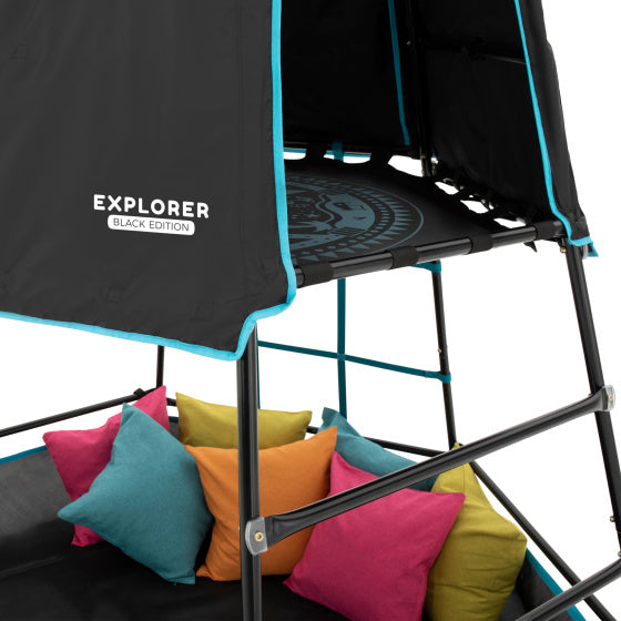 Load image into Gallery viewer, Tp toys Explorer Klimtoren met Schaduwrijk Speelgebied Zwart Blauw
