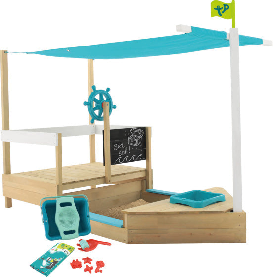 Load image into Gallery viewer, Tp toys Ahoy Houten Speelboot met Uitschuifbare Zandbak Accessoires
