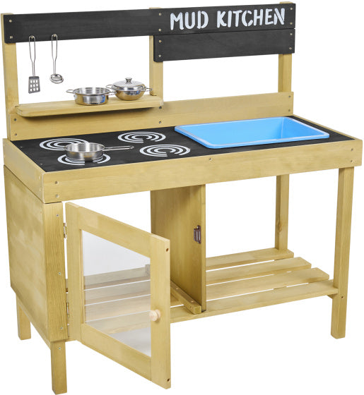 Tp toys Houten Modderkeuken met Oven, Spoelbak Accessoires