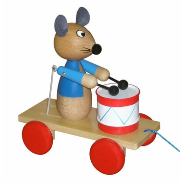 Miva trekfiguur muis met trommel (gekleurd)
