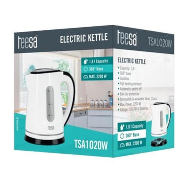 Teesa waterkoker draad- en geruisloos 1,8l wit