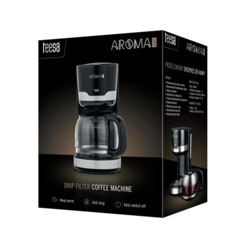 Load image into Gallery viewer, Teesa aroma 100 filter koffiezetapparaat 1,5l zwart
