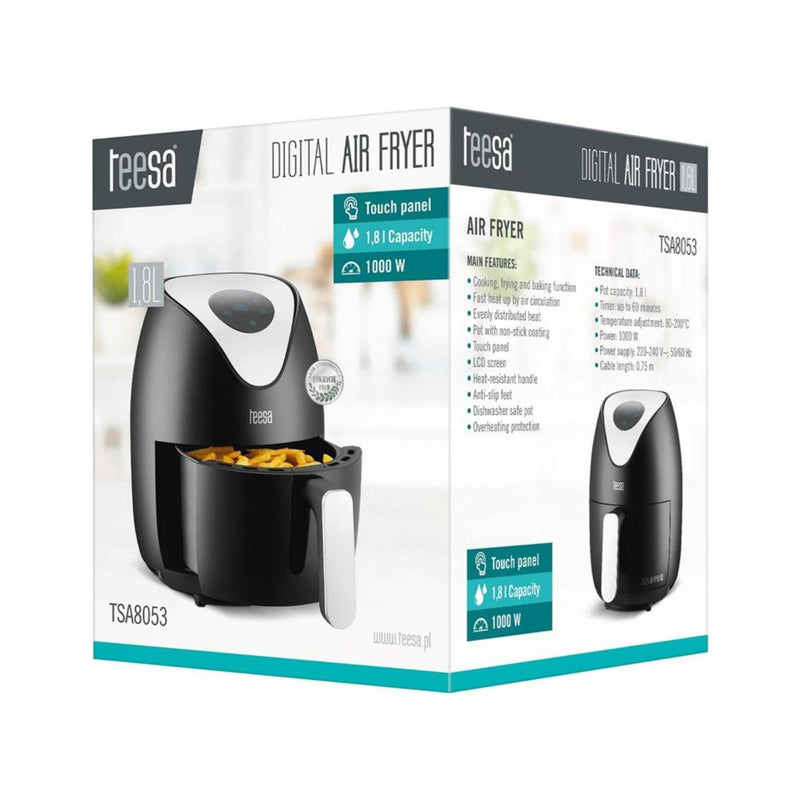 Load image into Gallery viewer, Teesa digitale airfryer1,8l zwart
