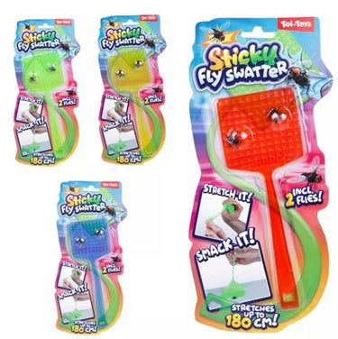 Toi-toys fun rekbare kleverige vliegenmepper 2x vlieg 4 assorti