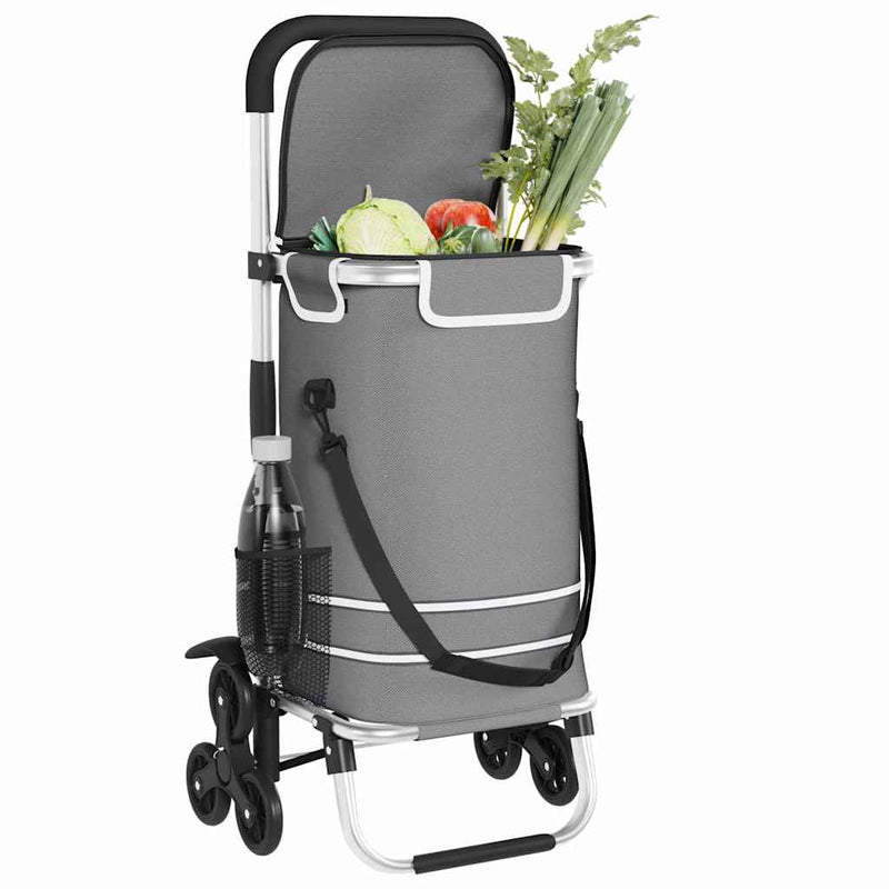 Load image into Gallery viewer, Vidaxl winkel trolley grijs 47 x 39 x 100,5 cm oxford stof
