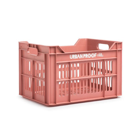 urban proof bicycle crate plastic | 30 liters | recycled polypropylene | pink | fixed mounting