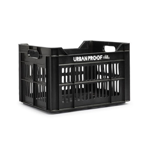 urban proof bicycle crate plastic | 30 liters | recycled polypropylene | black | fixed mounting