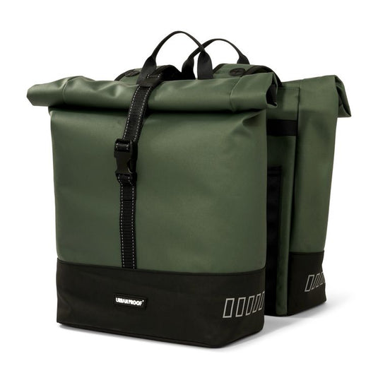 UrbanProof Urbanproof rolltop dubbele fietstas 38 liter groen