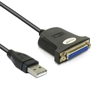Delock usb 1.1 op parallel kabel (zwart, 0,8 meter)