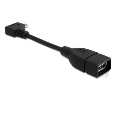 Delock micro usb-b > usb-a 2.0 adapter (zwart, 0,11 meter)