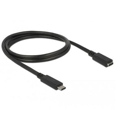 Delock superspeed usb-c 3.1 gen1 male>female verlengkabel (zwart, 1 meter)