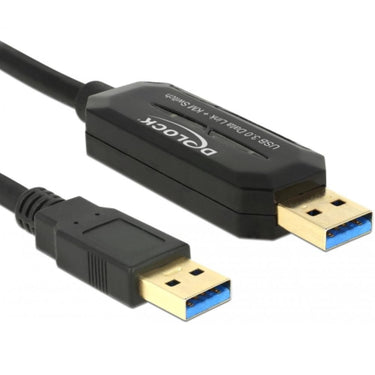 Delock data link + km switch usb 3.0 > usb 3.0 kabel (zwart, 1,5 meter)