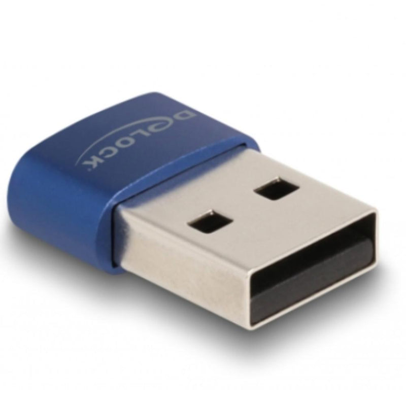 Load image into Gallery viewer, Delock usb 2.0 adapter usb-a male > usb-c female (blauw)
