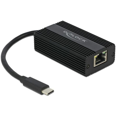 Delock usb-c male > 2.5 gigabit lan adapter (zwart, 0,135 meter)