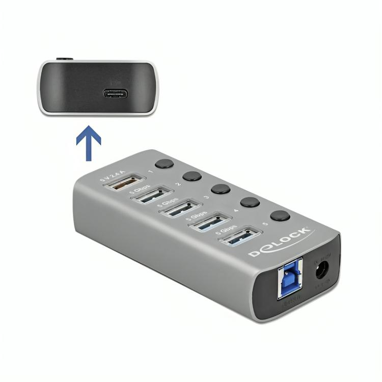 Load image into Gallery viewer, Usb c naar a + b hub - 5 poorten
