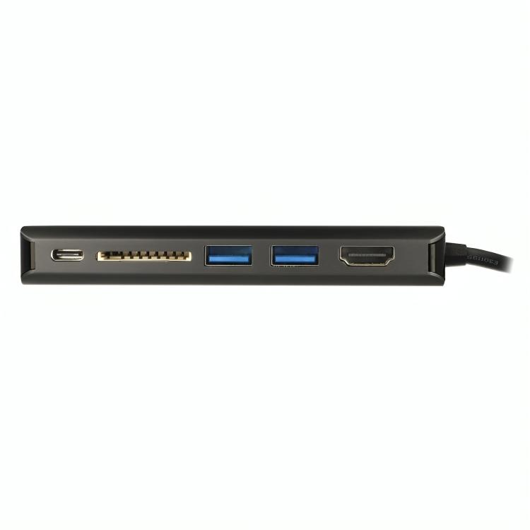Load image into Gallery viewer, Delock usb type-c 3.1 docking station hdmi 4k 30 hz, gigabit lan en usb pd functie (antraciet, hdmi, usb-c, usb-a, sd-kaartlezer)
