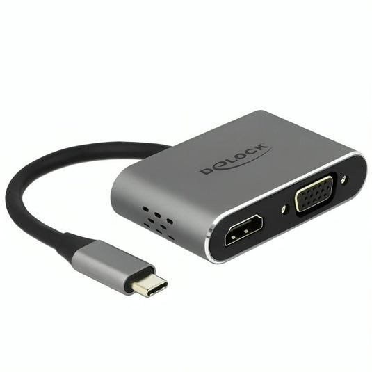Delock usb-c > hdmi + vga adapter (grijs, 0,12 meter)