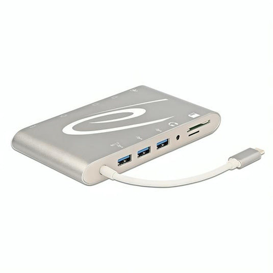 Delock usb type-c 3.1 docking station (zilver, lan, vga, hdmi, usb, sd, audio)